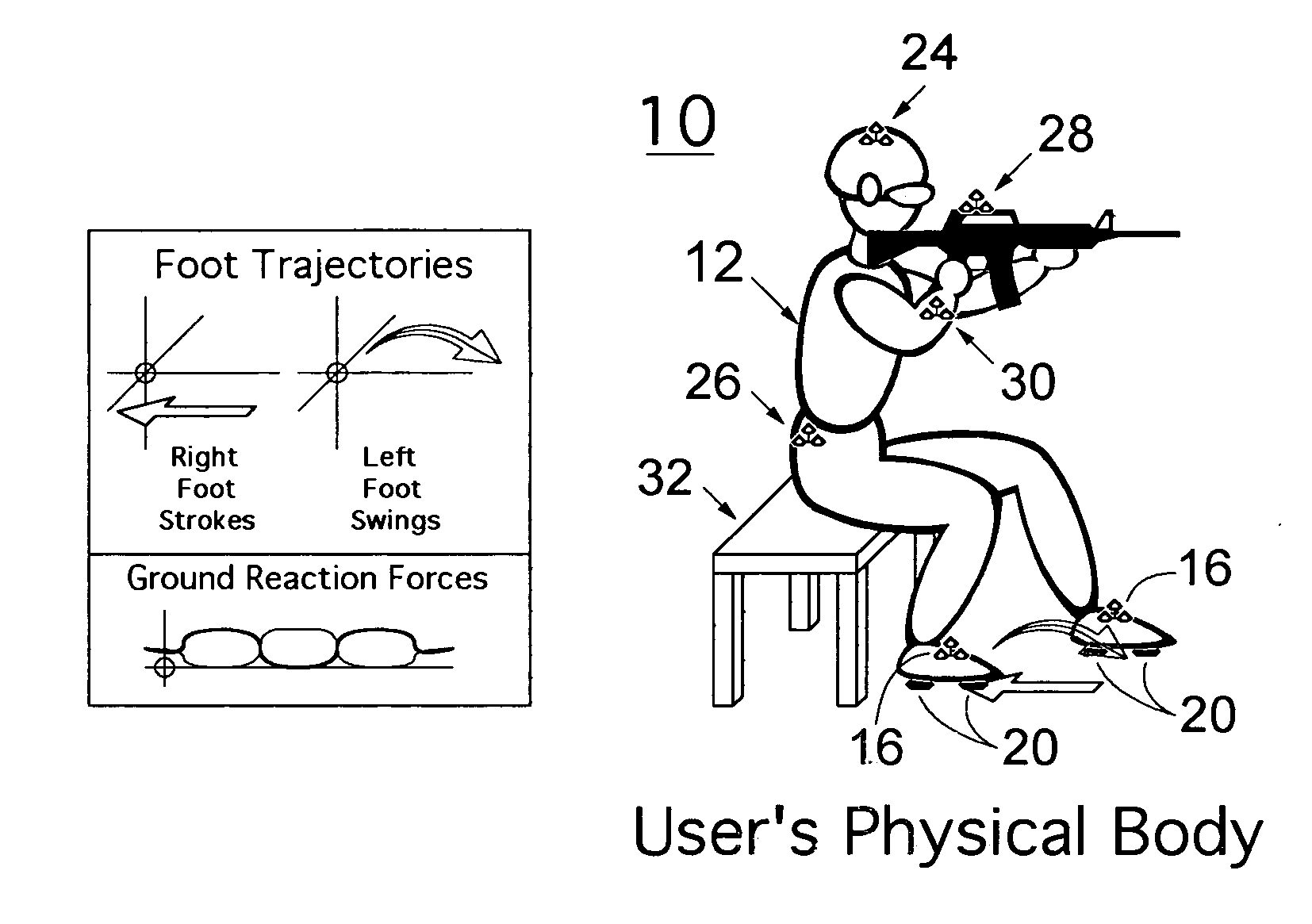 Simulated locomotion method and apparatus