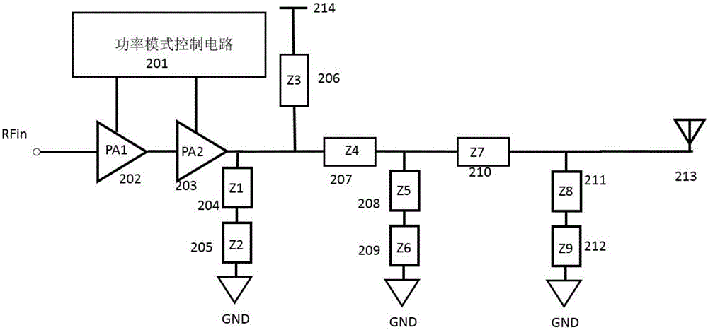 High-efficiency and low-harmonic-wave power amplifier and mobile terminal thereof