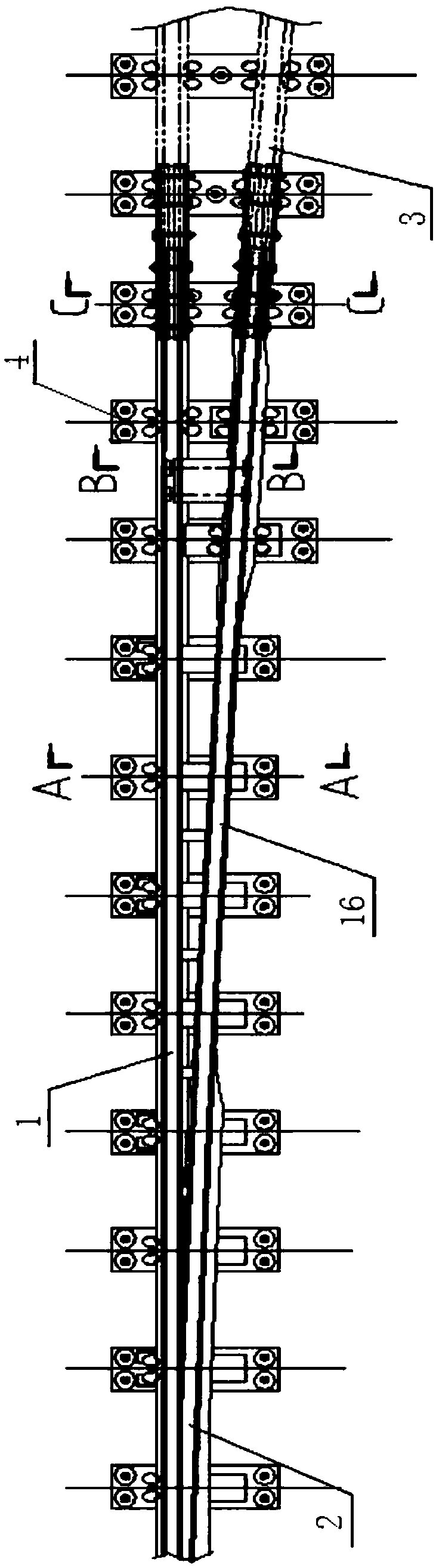 Vibration-reducing turnout structure for urban rail transit