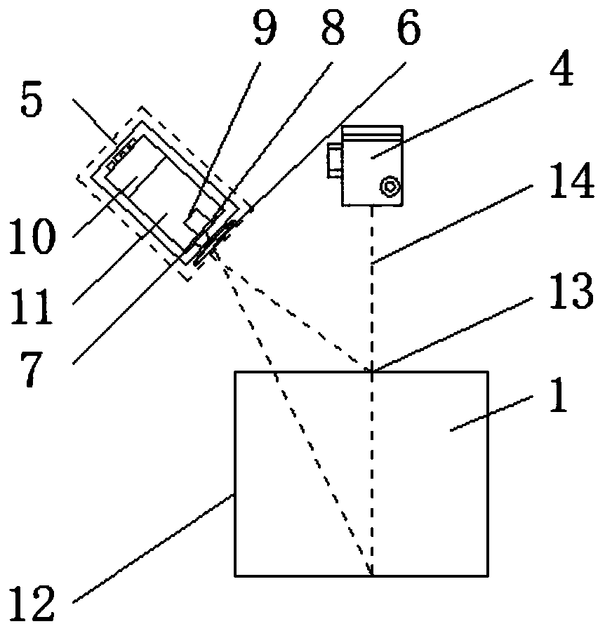 Method for measuring displacement of tamping device of railway track lifting and lining tamping vehicle contactlessly