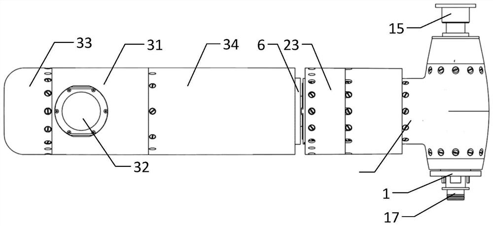 Pitch shaft body connecting structure of storable invisible mast