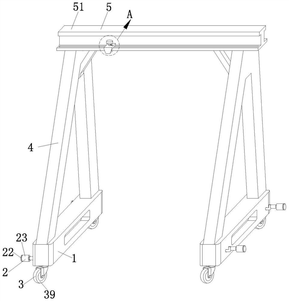 Safe portal frame hoisting equipment with high stability