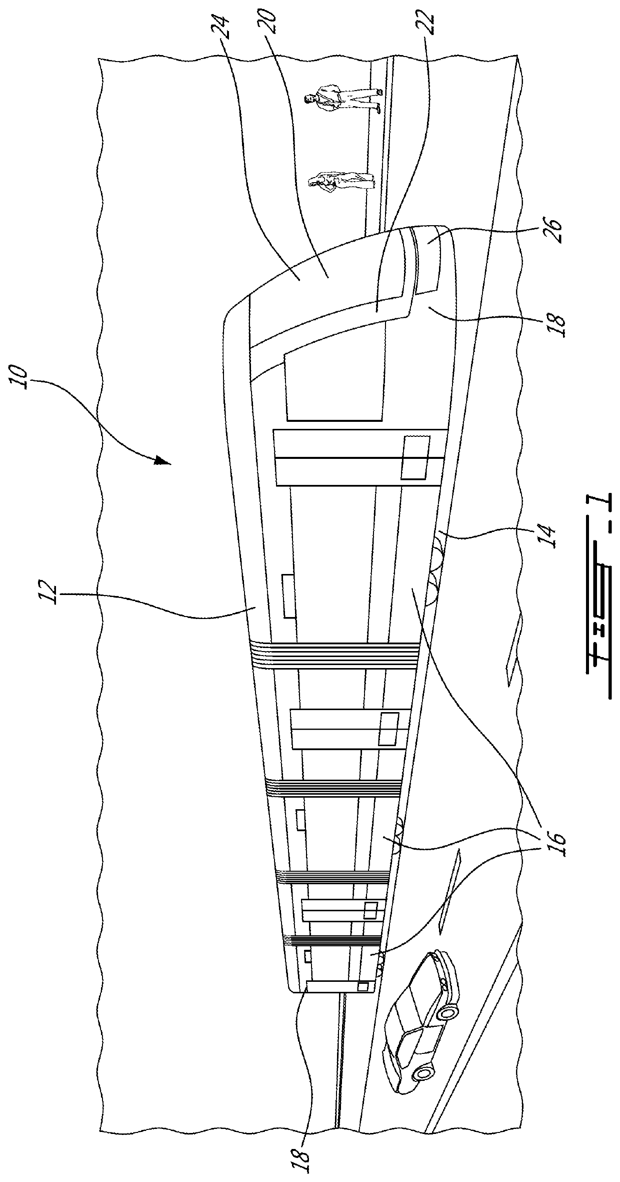 External airbag assembly for a rail vehicle