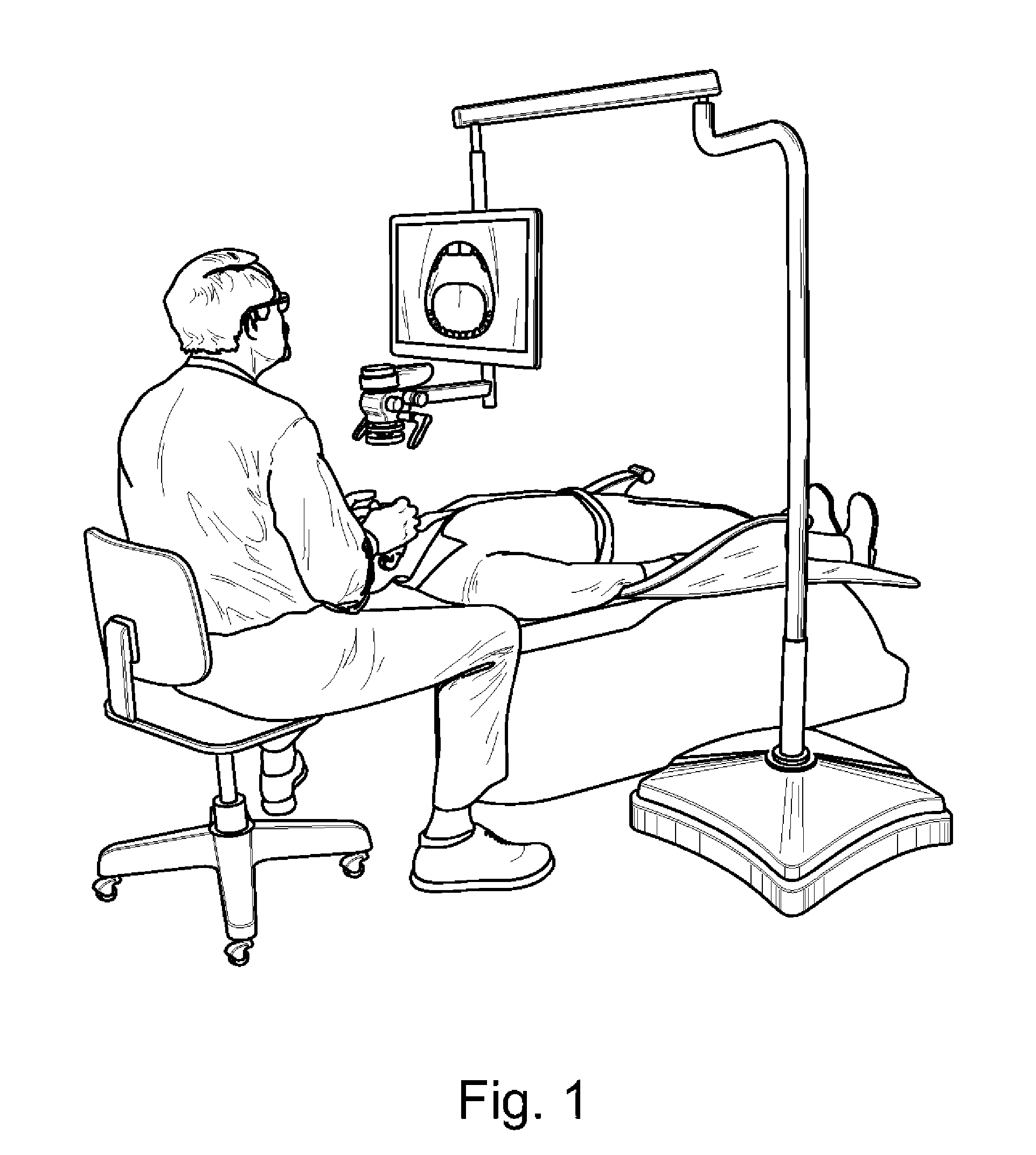 Apparatus and Method for Achieving a Head Up Posture for a 3-D Video Image for Operative Procedures in Dentistry