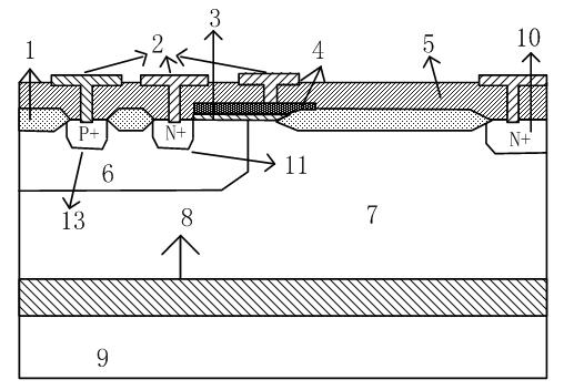 A high sustaining voltage n-type electrostatic protection semiconductor device