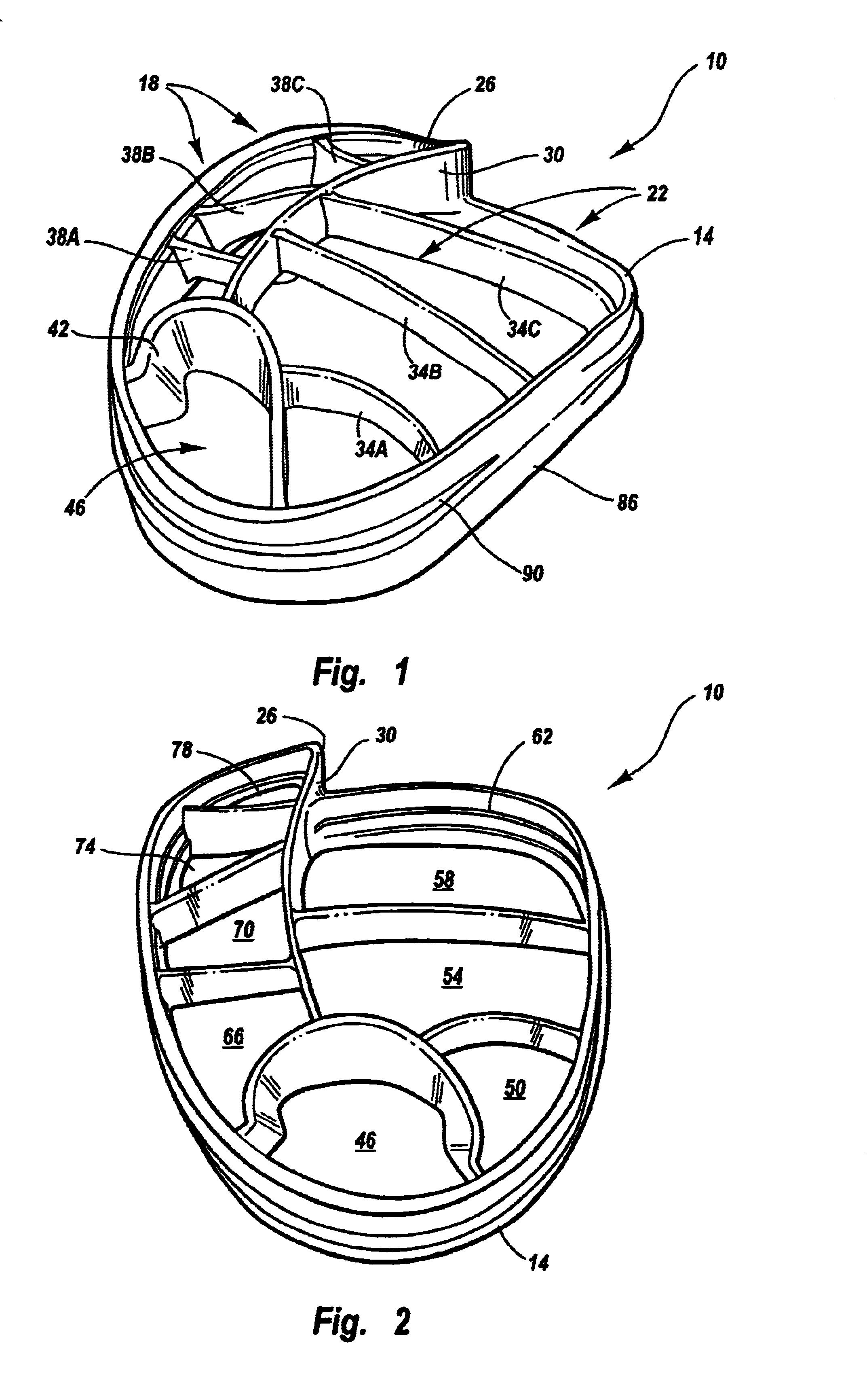 Ergonomic golf bag top and club separator