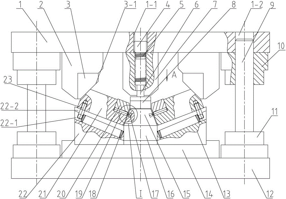 Machining die for steel strip open-type lock catch for package