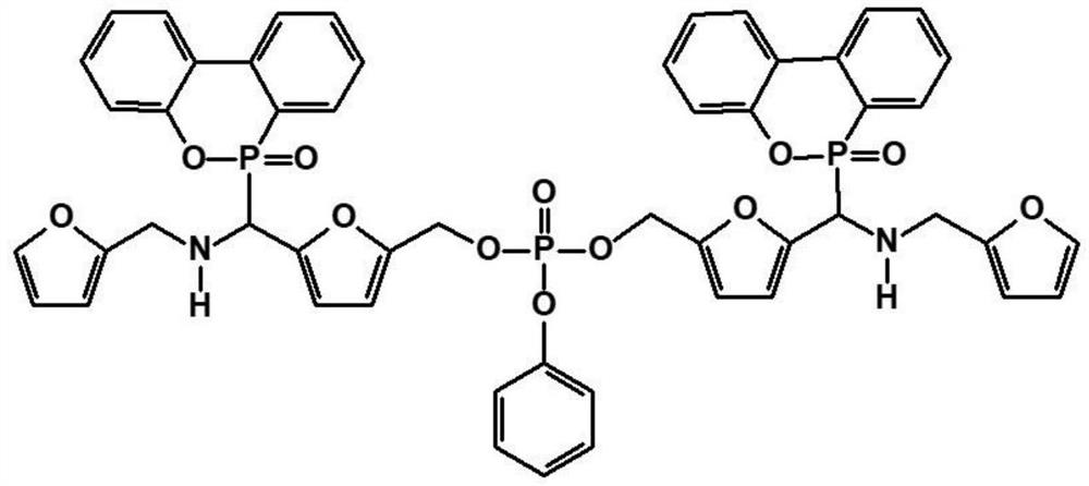Furyl phosphate flame retardant and preparation method thereof