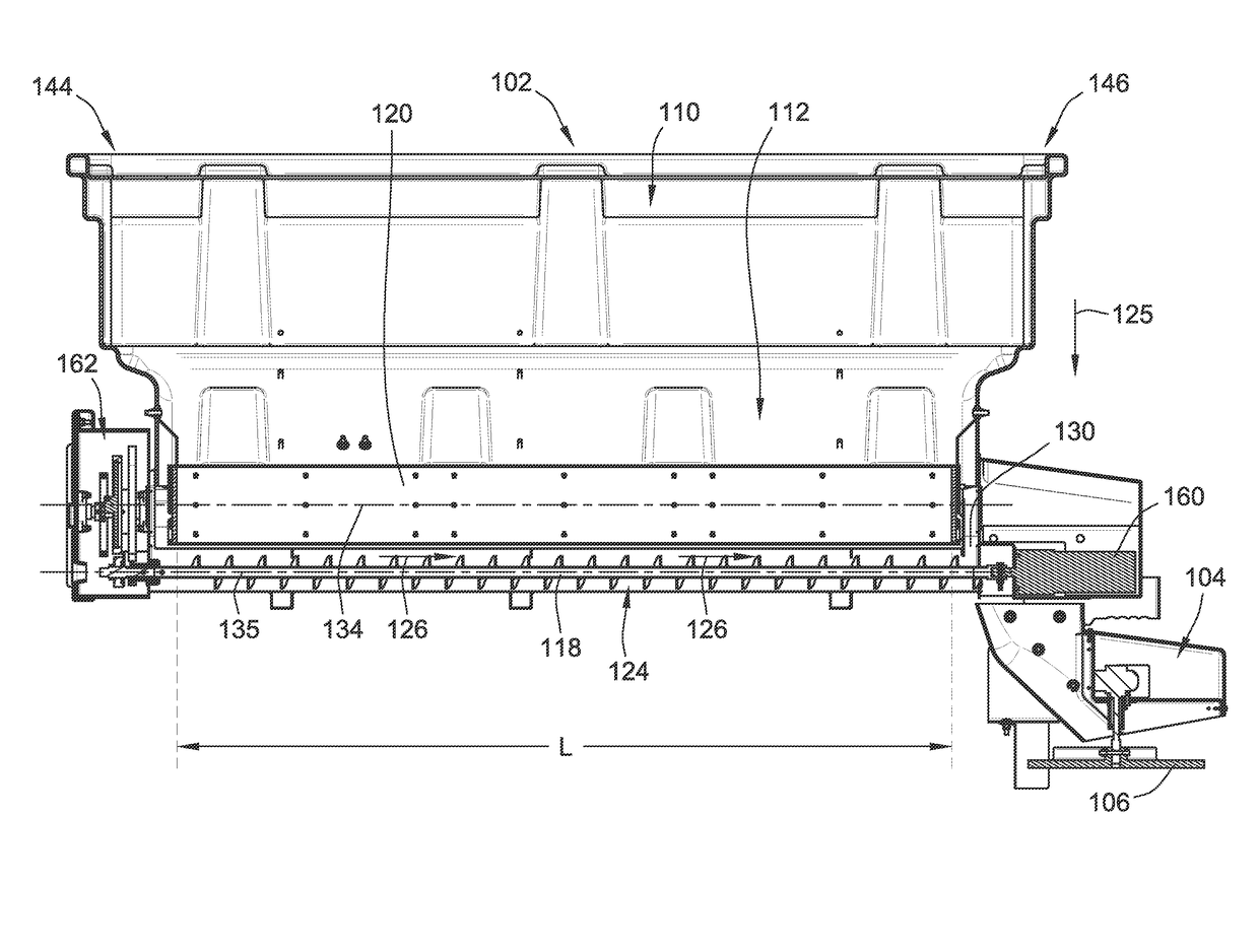 Spreader for spreading granular material and method of spreading granular material