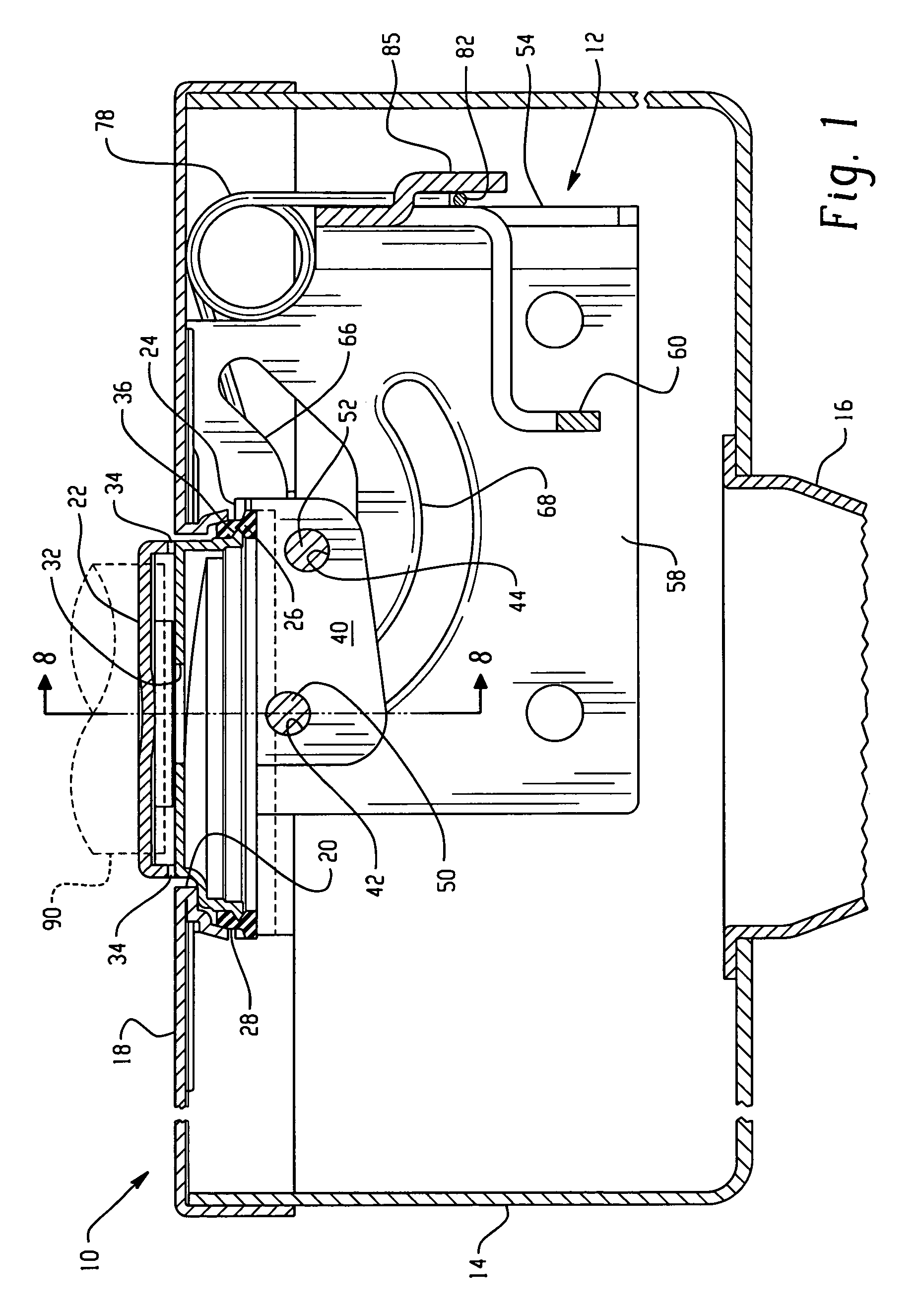 Guiding movement of capless filler neck closure