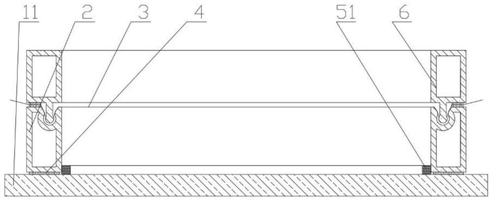 Film suspended hollow glass and manufacturing method and continuous production line thereof