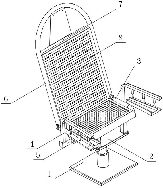 Special examination chair capable of automatically lifting arm for ultrasonic doctor