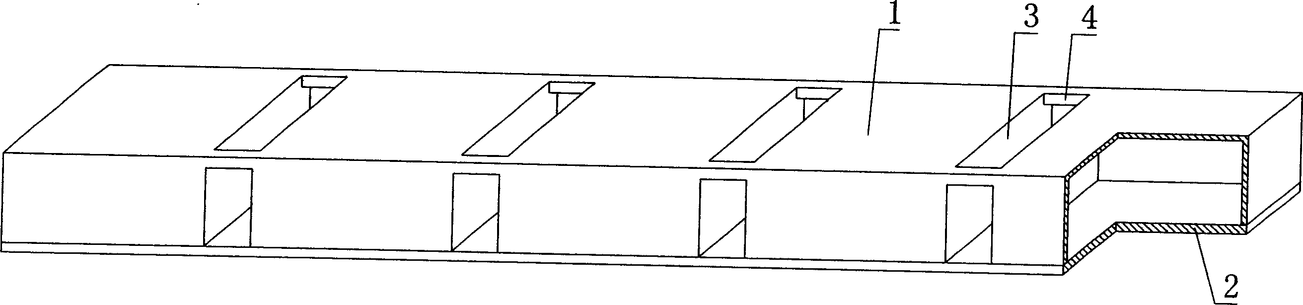 Cavity structural member for hollow board