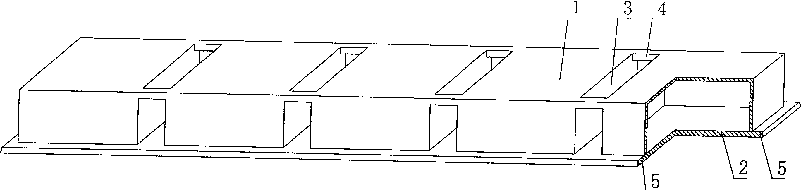 Cavity structural member for hollow board