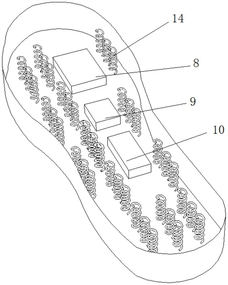 Micro-current foot massage insole and manufacturing method thereof