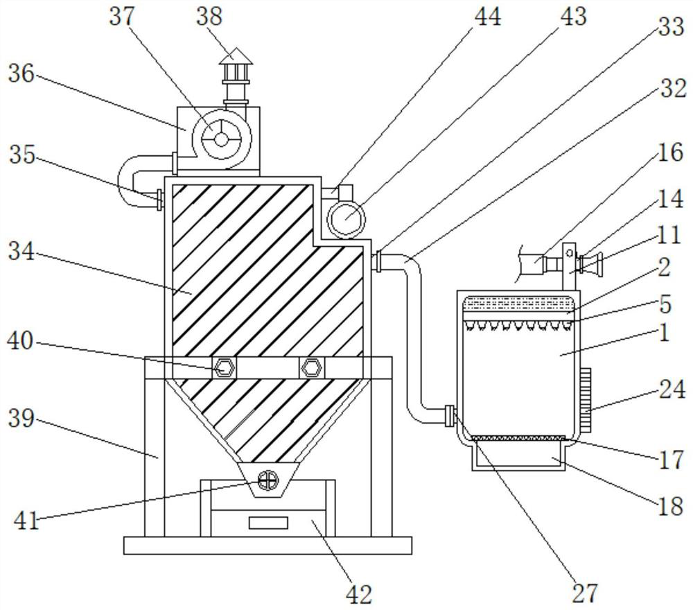 Dust falling device of air film building