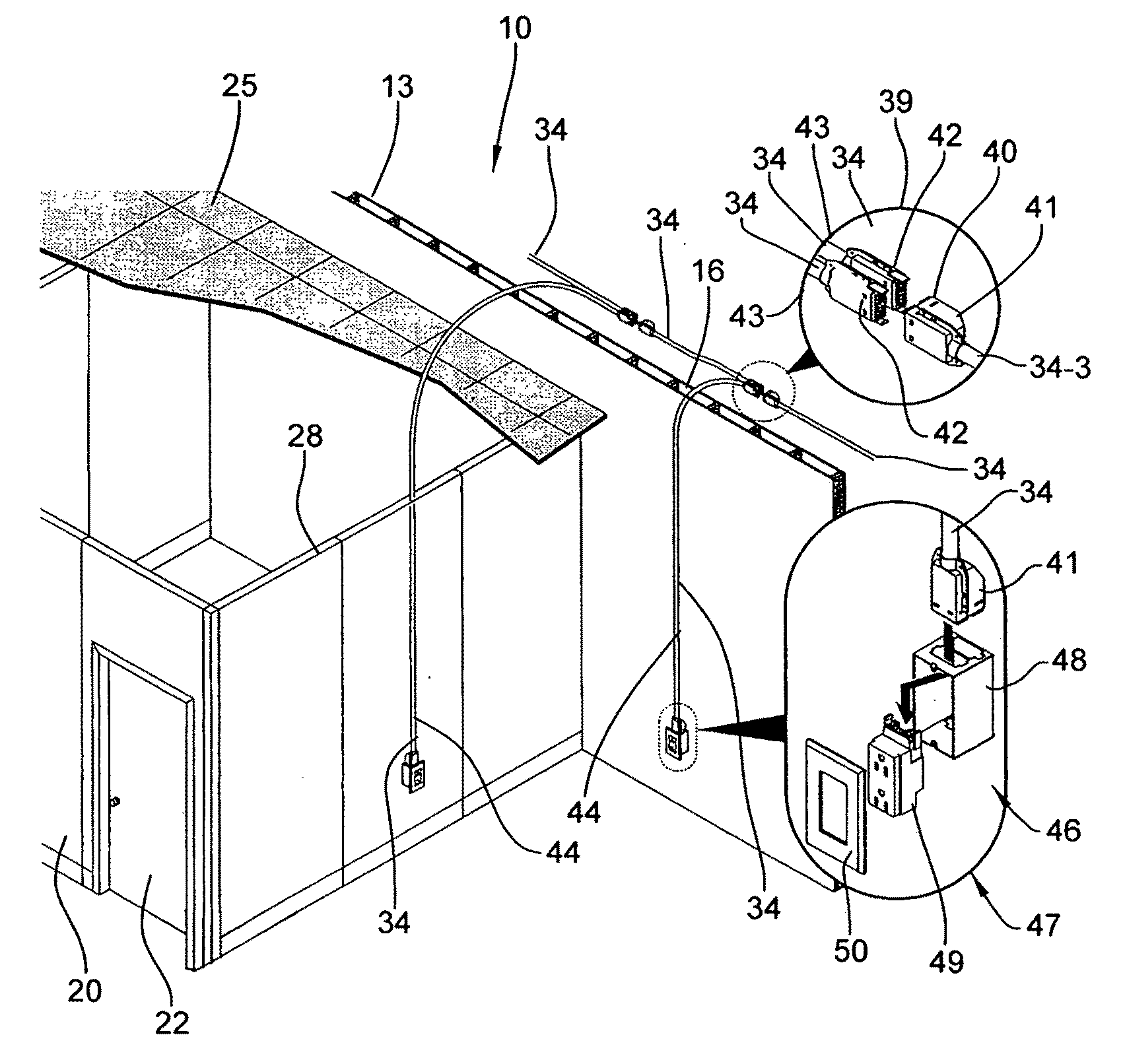 Modular electrical distribution system for a building