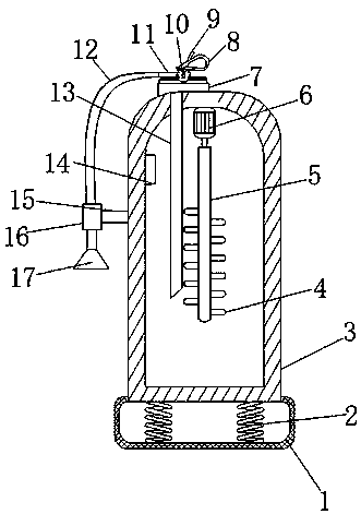 Vehicle-mounted fire extinguisher with damping function