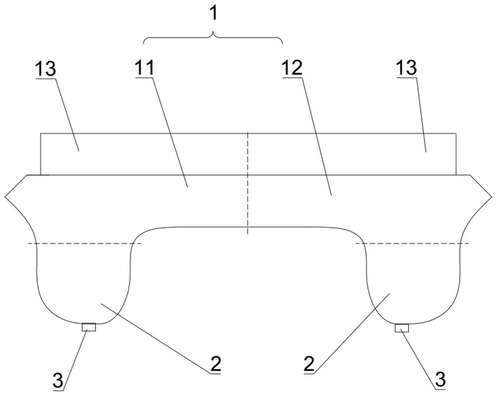 Root structure and construction method of double-bottom ice blade area of ​​polar ship