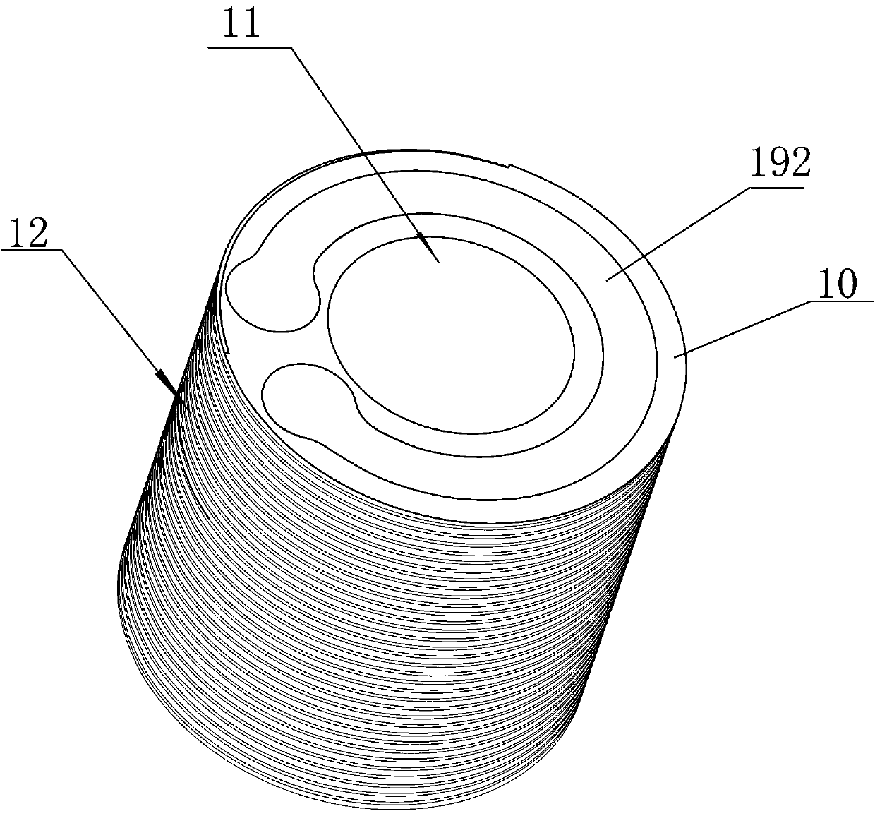 Cylindrical optical fiber water cooling device