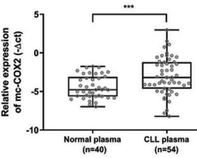 Application of mitochondria source mc-COX2 as potential marker in CLL