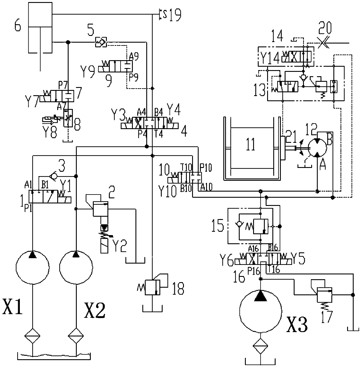 Hydraulic control feeding system and hydraulic control feeding method