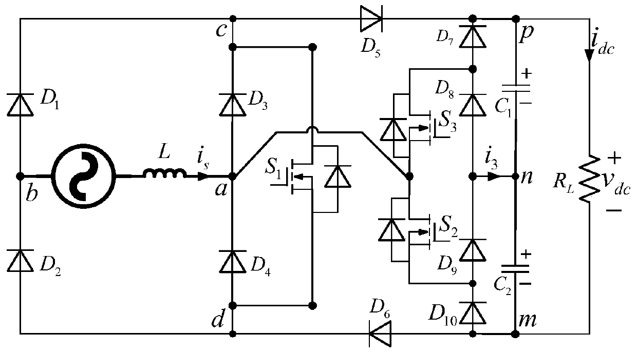 Three-mode hybrid single-phase five-level rectifier