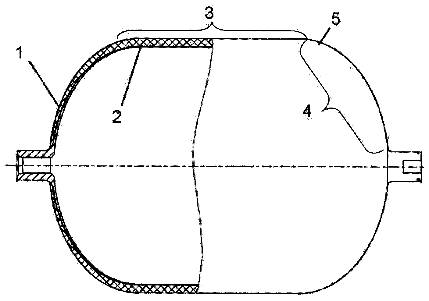 Process for forming light-weight and high-pressure gas bottle made of composite material