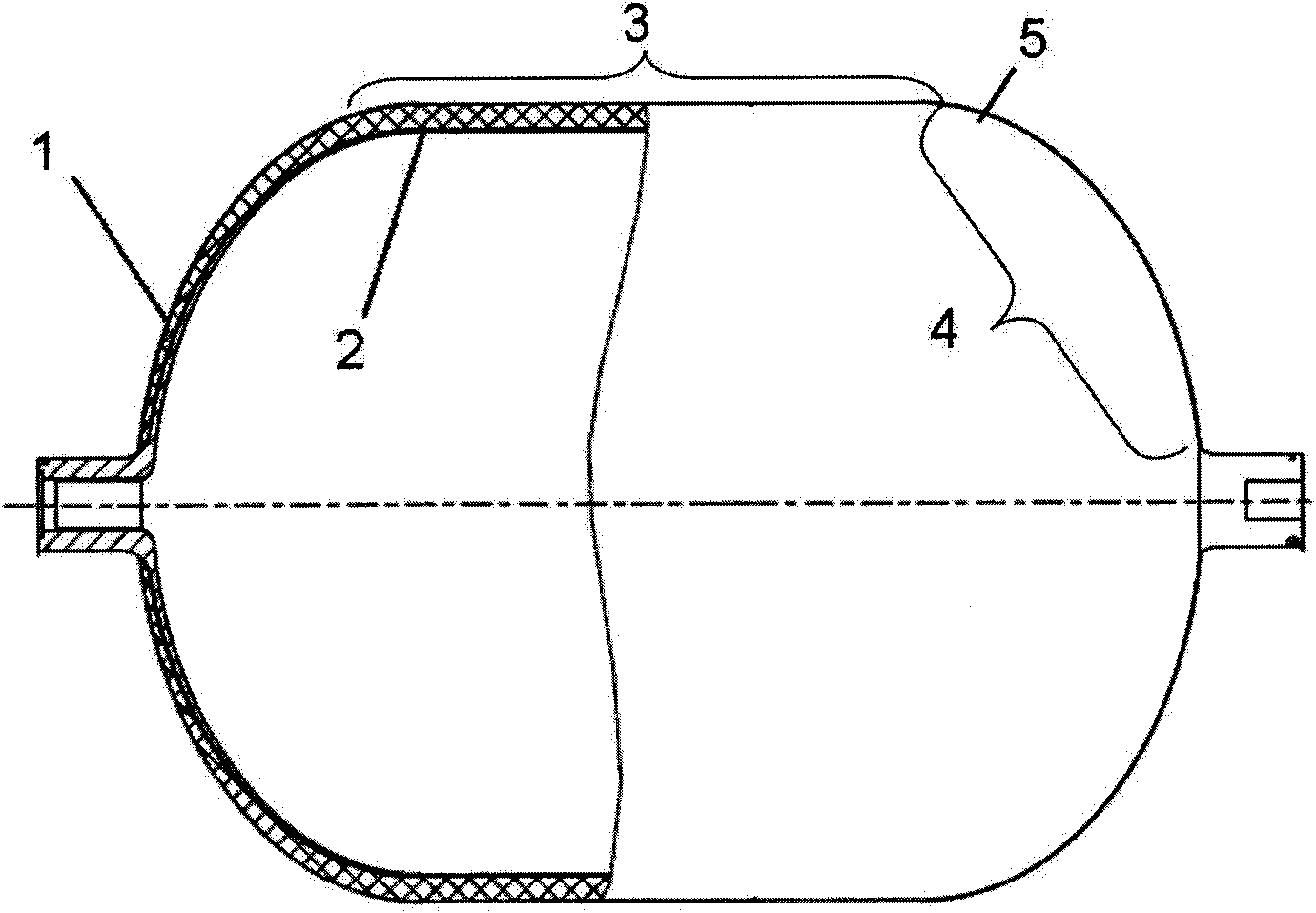 Process for forming light-weight and high-pressure gas bottle made of composite material