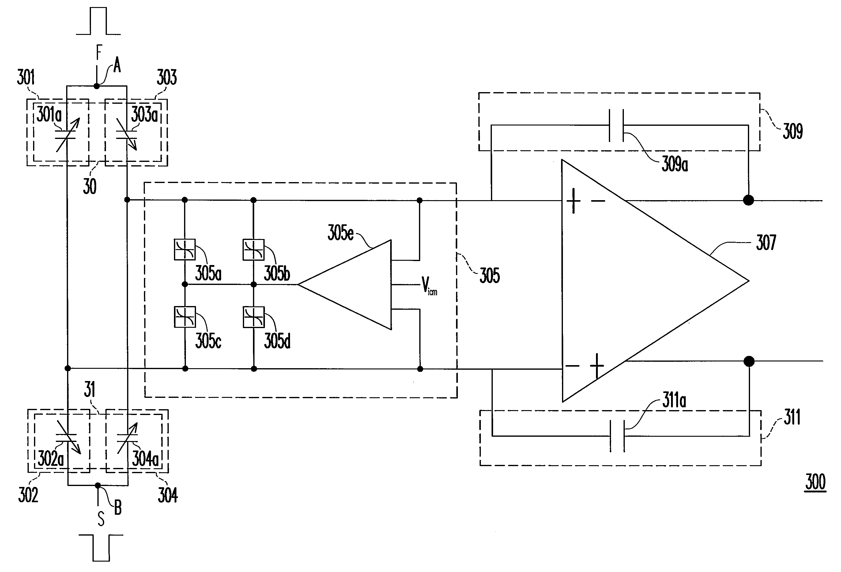 Fully differential sensing apparatus and input common-mode feedback circuit thereof