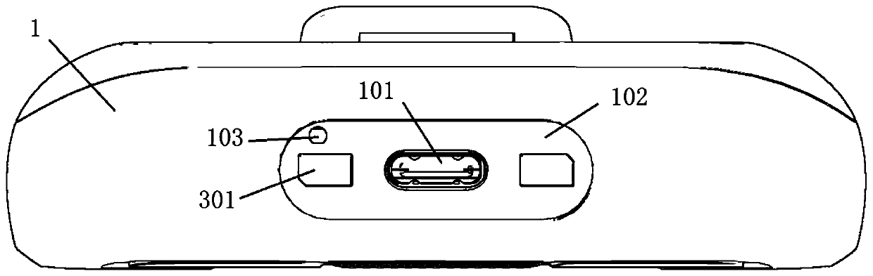 Switching adapter, hand-held terminal and double-charging type hand-held device