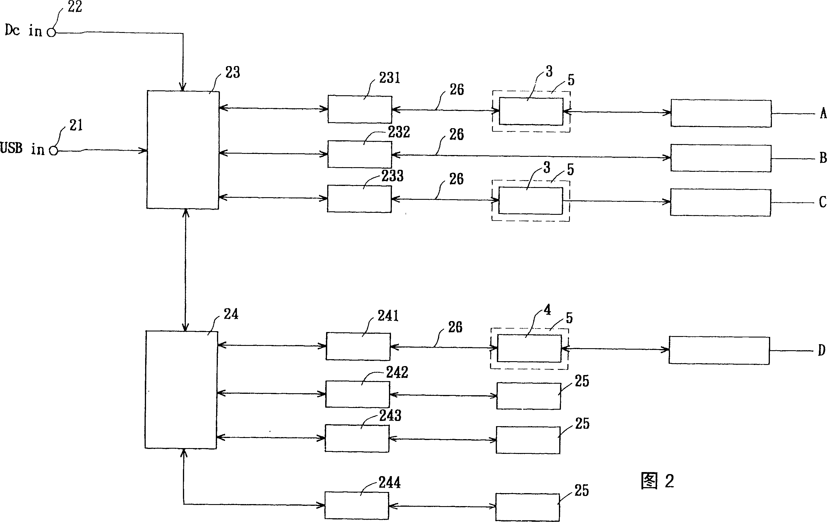 Computer expanding device with USB interface