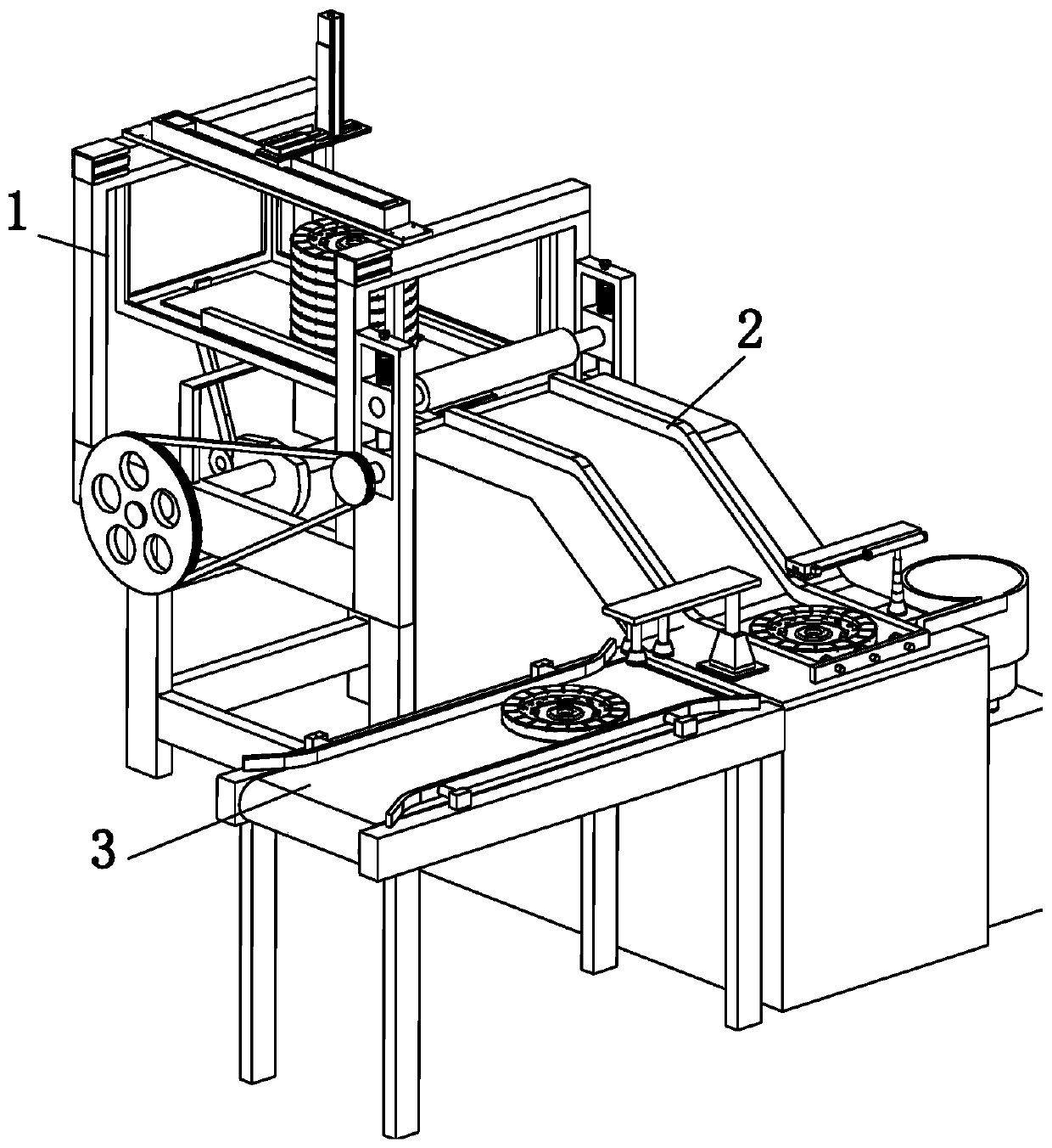 An automobile pressure plate shock absorbing assembly equipment