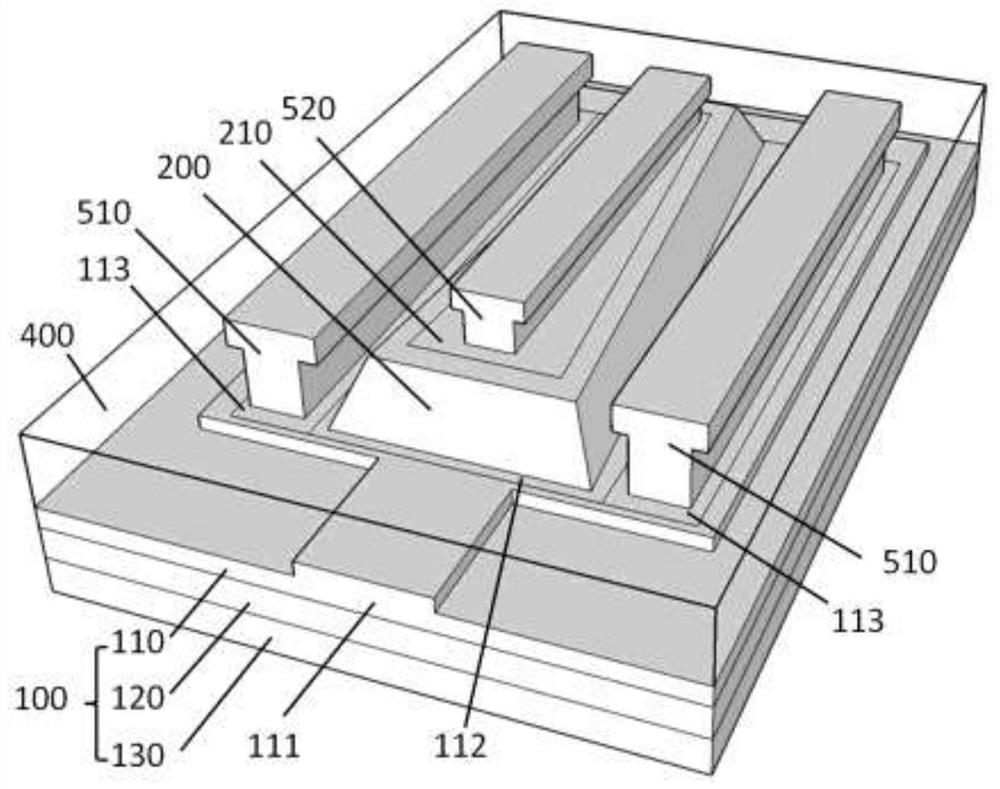 A silicon-based detector with gradually changing width and its preparation method