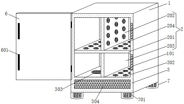 Low-voltage electrical cabinet having circular heat-dissipation function