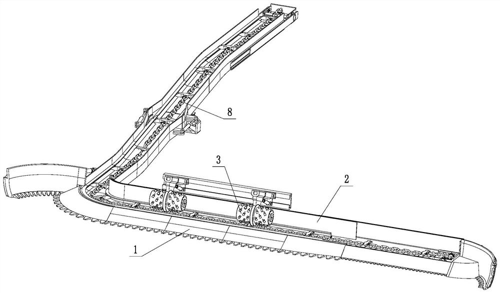 Full-section shoveling and recycling device for digging, supporting and anchoring combined unit and using method