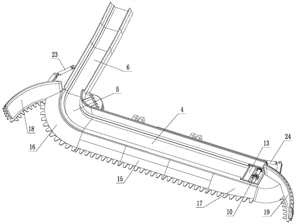 Full-section shoveling and recycling device for digging, supporting and anchoring combined unit and using method