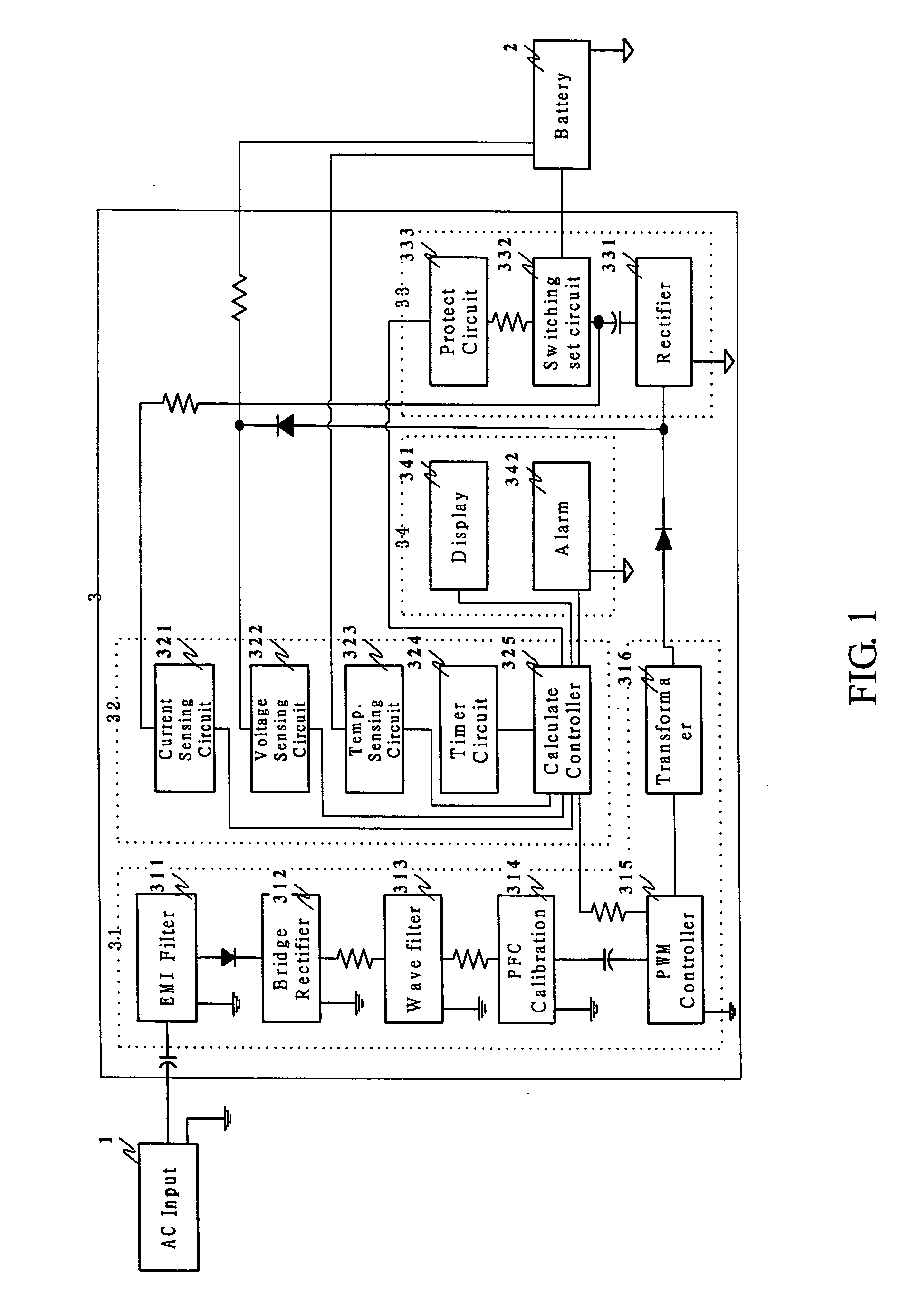 Method and device for battery charger and diagnosis with detectable battery energy barrier