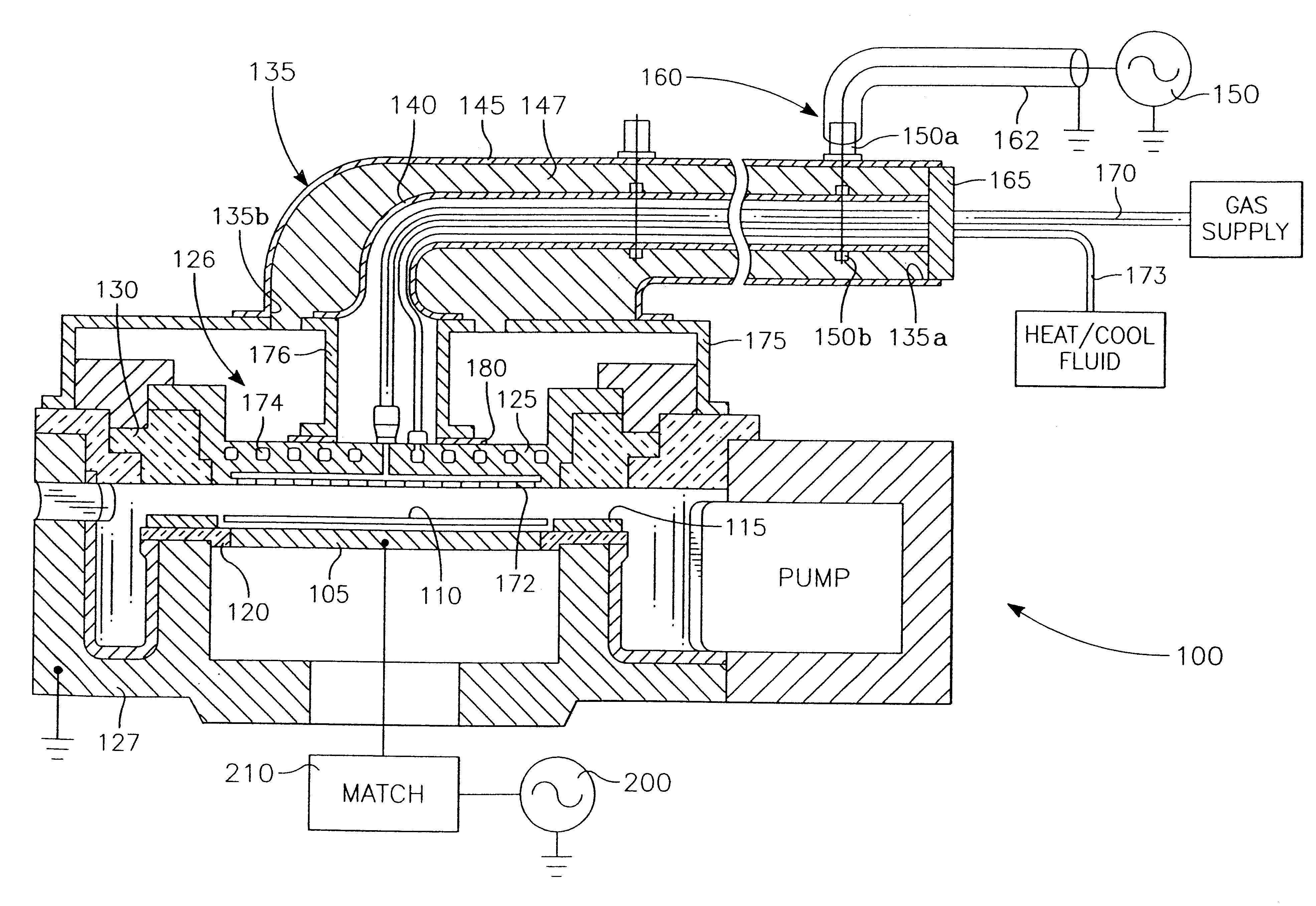 Plasma reactor with overhead RF electrode tuned to the plasma