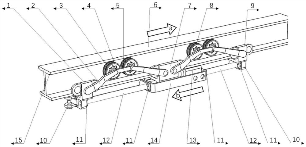 Monorail crane bidirectional anti-sliding device based on inner ratchet mechanism