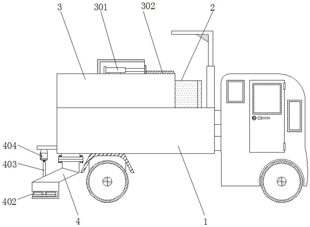 Engineering machinery particle spreading equipment for melting snow on road surface