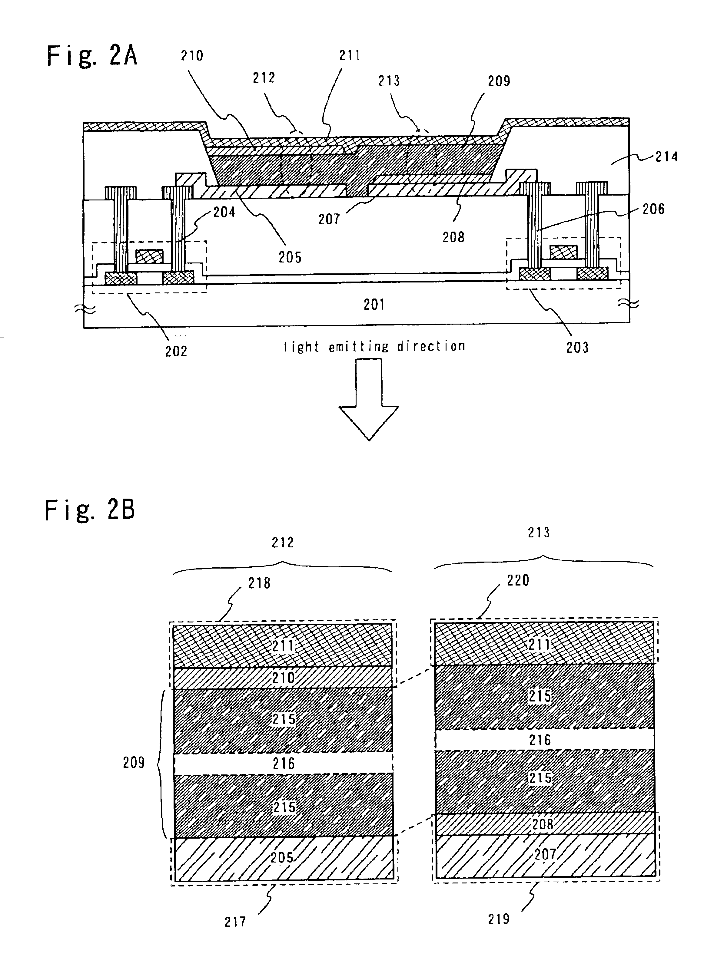 Light emitting device driving by alternating current in which light emission is always obtained