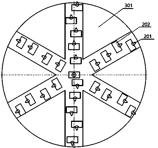 Heading machine utilizing pressurized air to break rock and heading method of heading machine