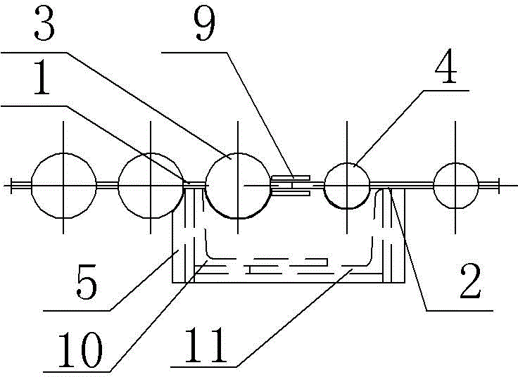 A sealing device between the side water cooling wall and the side wrapping wall