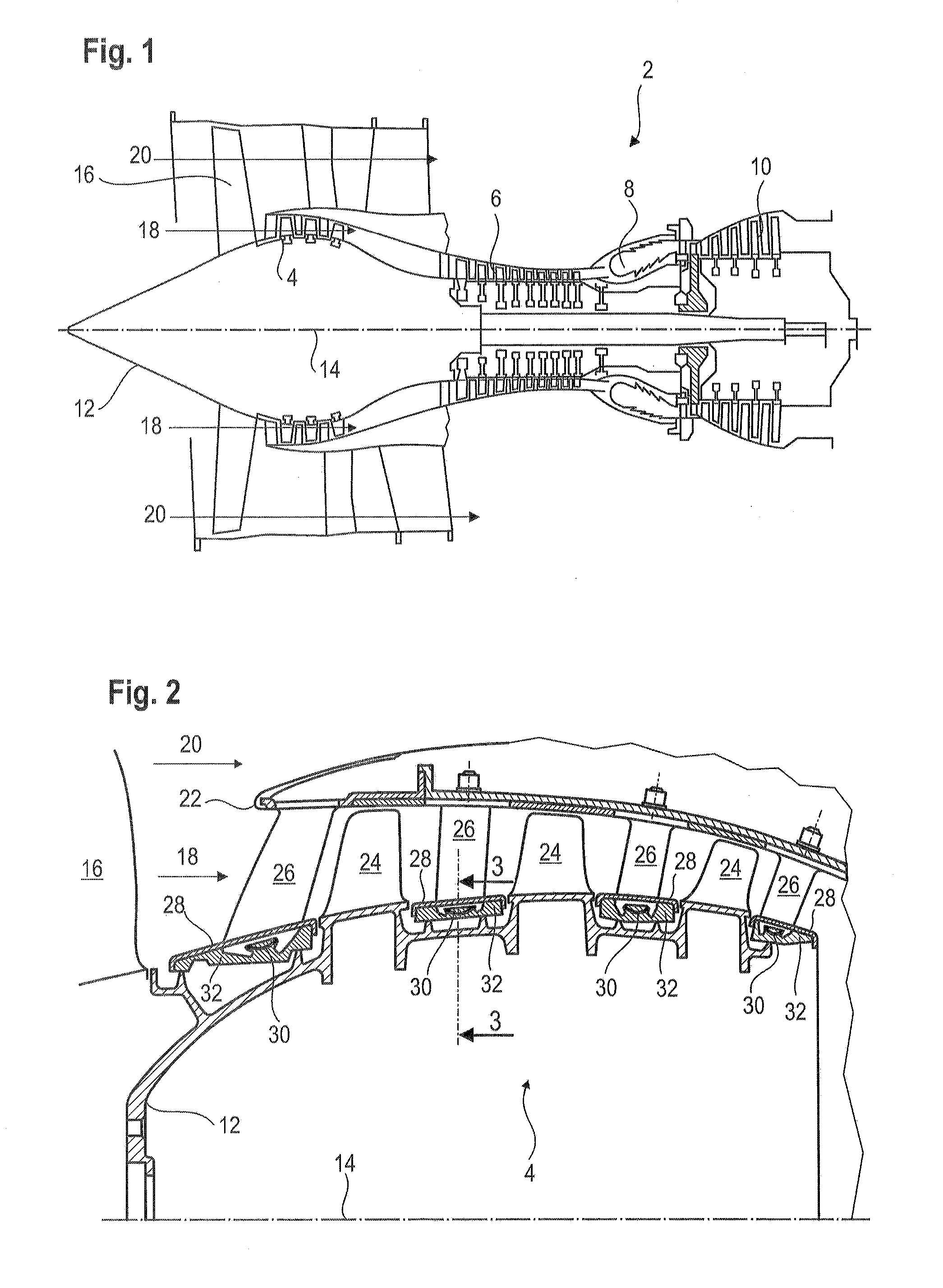 Blade Retaining Ring for an Internal Shroud of an Axial-Flow Turbomachine Compressor