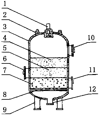 Multi-layer and multi-medium sedimentation type industrial water filtering system