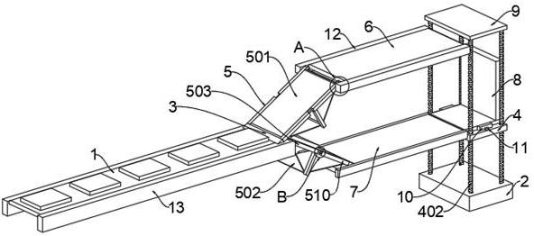 Double-layer board separating and transporting device for wood processing