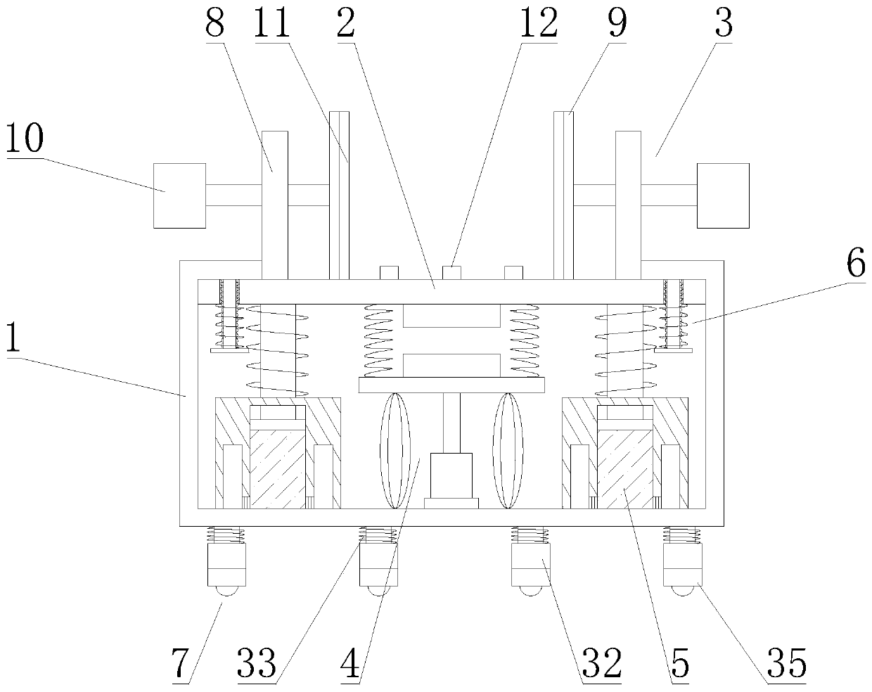 Mine machine damping base