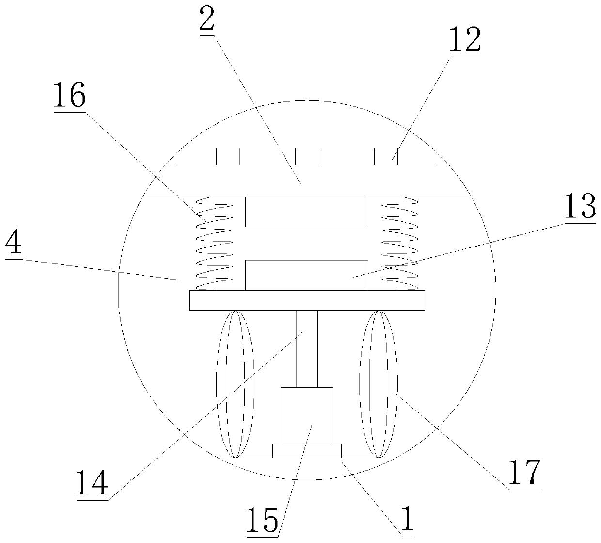 Mine machine damping base