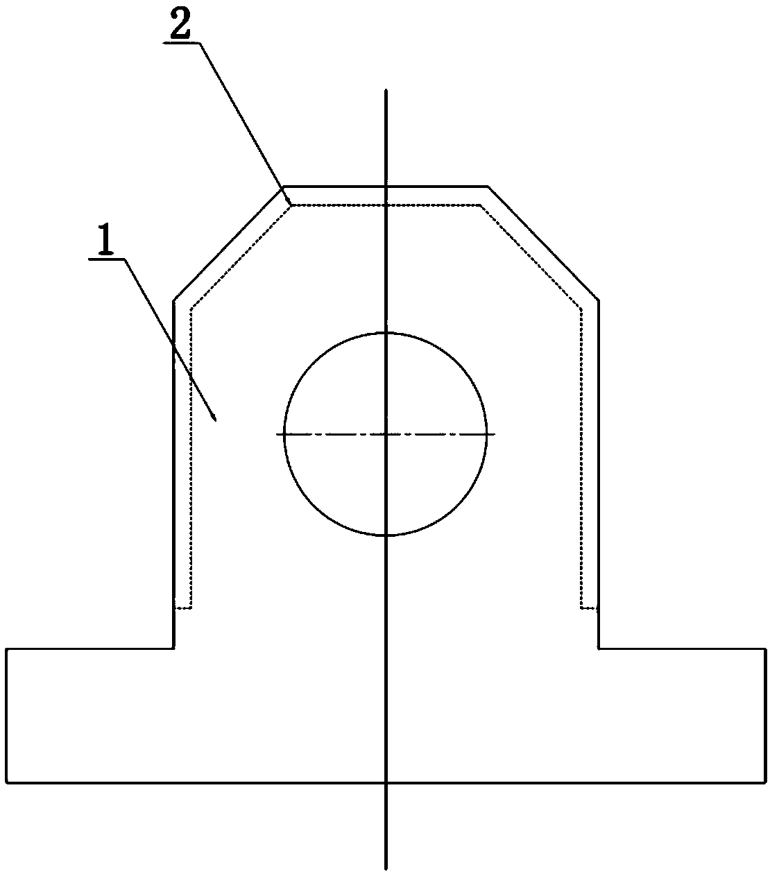 Tool for manufacturing water-cooling bearing pedestal blank model by one-time molding